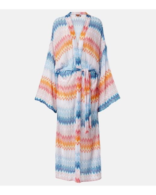 Missoni White Zigzag Lame Beach Cover-Up