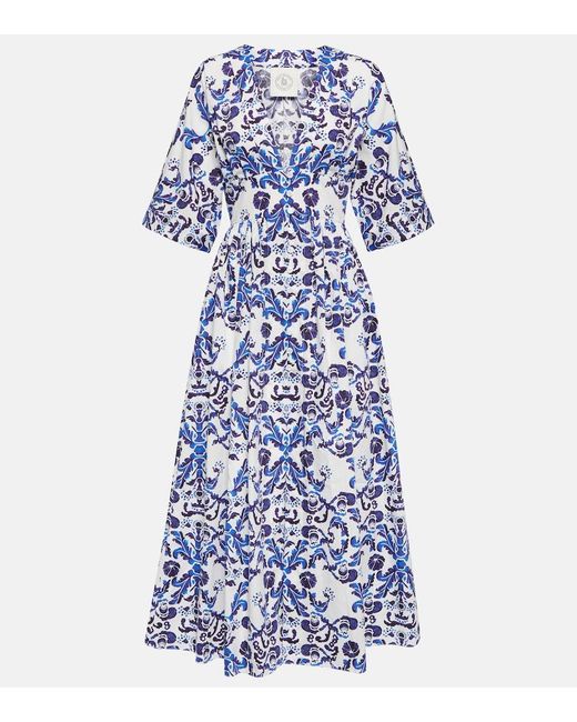 Emilia Wickstead Blue Elowen Printed Cotton Maxi Dress
