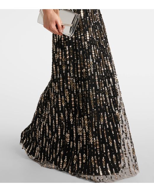 Jenny Packham Black Moondance Sequined Gown