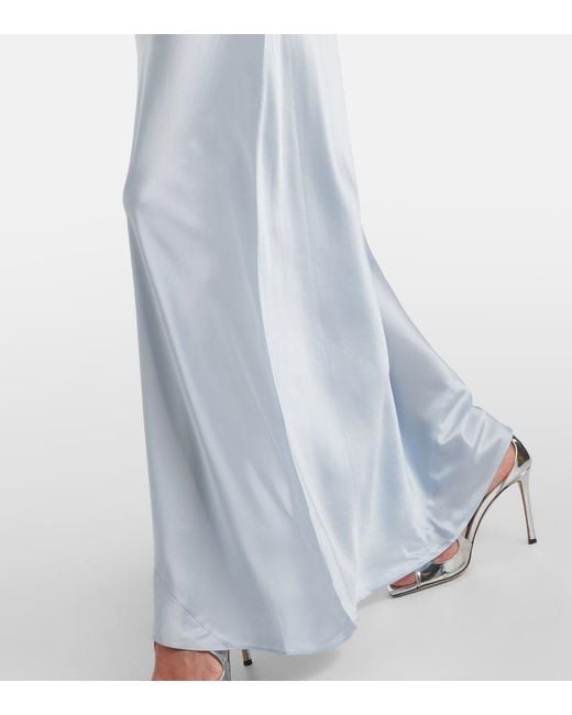 Sir Blue Lush Gathered Silk Slip Dress