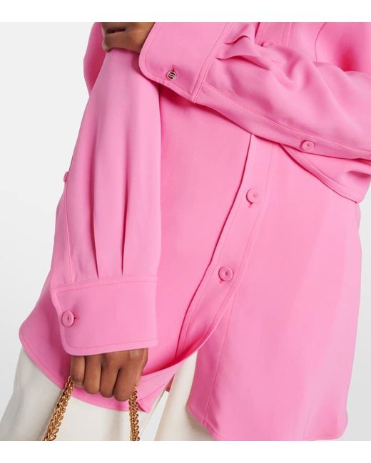 Stella McCartney Pink Oversize-Hemd aus Crepe