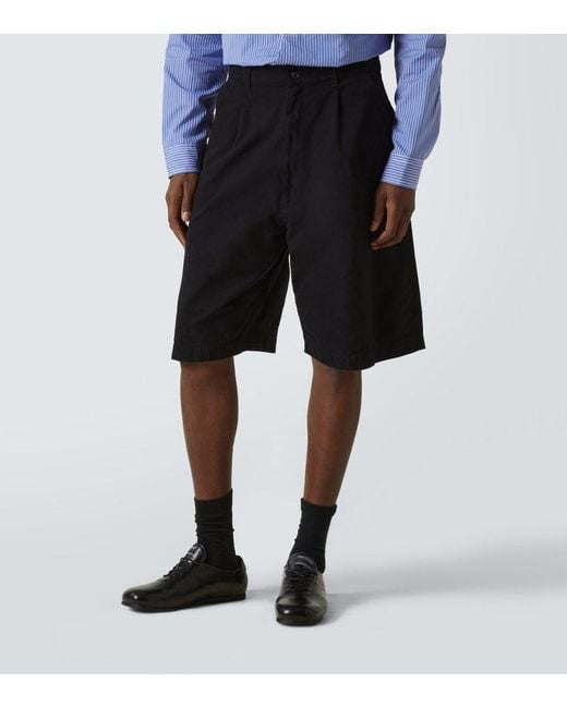 Junya Watanabe Black Pleated High-Rise Shorts for men