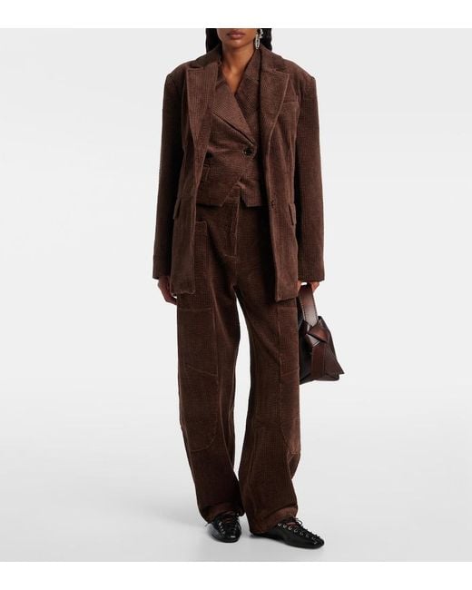 Ganni Brown Cotton Corduroy Blazer