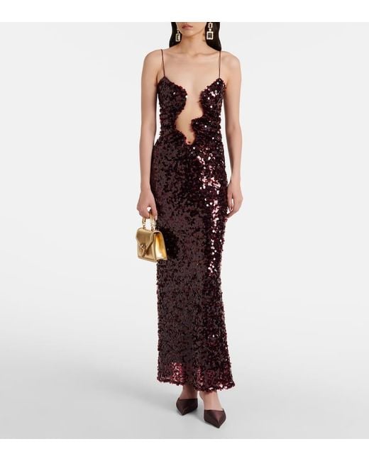 Christopher Esber Purple Salacia Sequined Gown