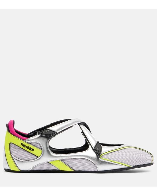 The Attico Black Floor01 Metallic Ballet Flats