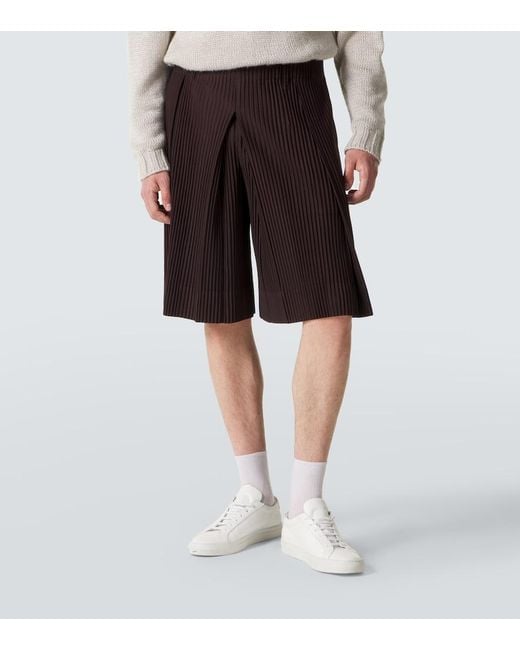 Homme Plissé Issey Miyake Black Tailored Pleats 2 Bermuda Shorts for men