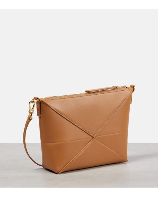 Loewe Brown Puzzle Fold Leather Clutch