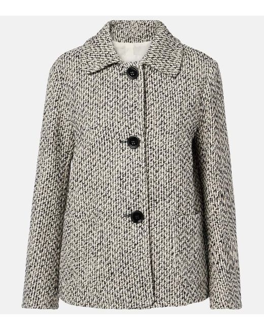 Max Mara Gray Wool And Cotton-Blend Jacket