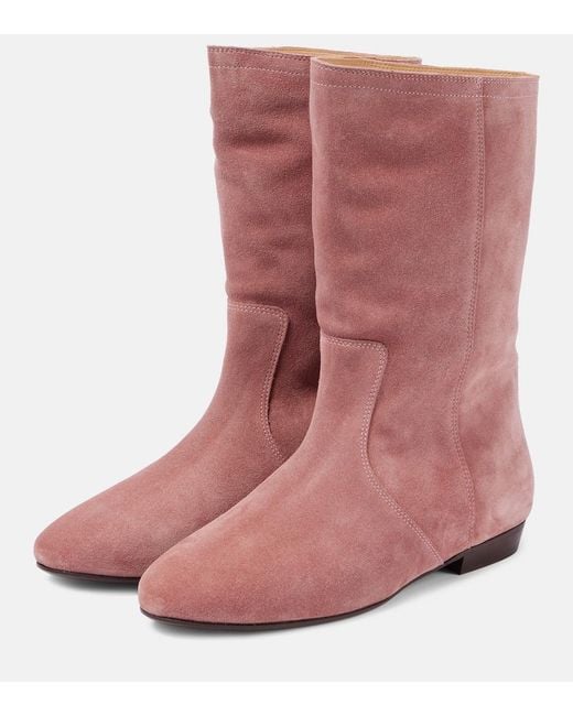 Isabel Marant Pink Stefa Suede Boots