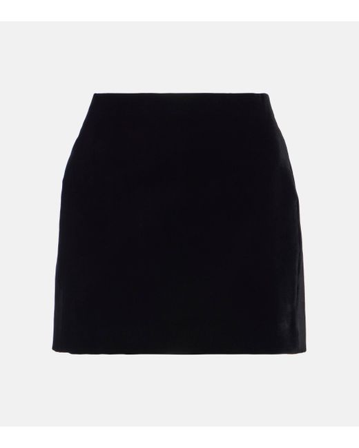 Mini-jupe en velours Wardrobe NYC en coloris Black