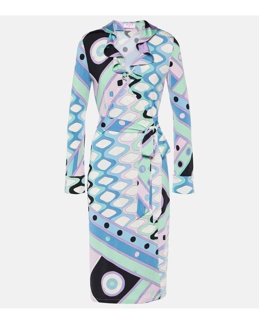 Emilio Pucci Blue Vivara Wrap Dress