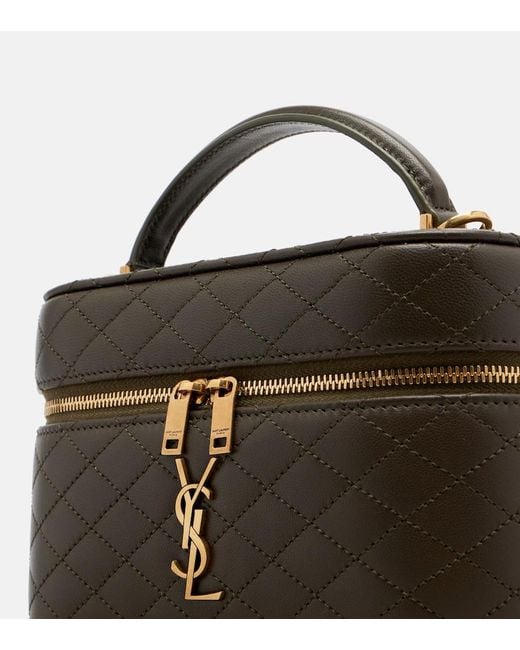 Saint Laurent Black Gaby Leather Vanity Bag