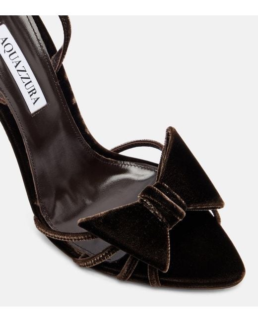 Aquazzura Black Sandalen Tie 105 Aus Samt
