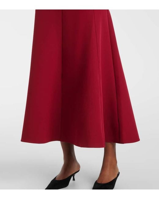 Roland Mouret Red Crepe Midi Dress