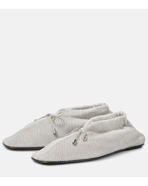 Totême Metallic 'The Knitted' Ballerina Flats