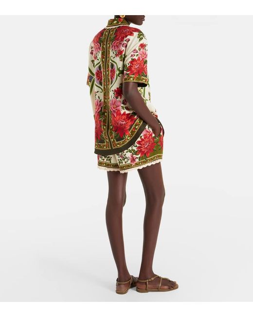 Farm Rio Red Shorts Wonder Rio Aus Einem Leinengemisch