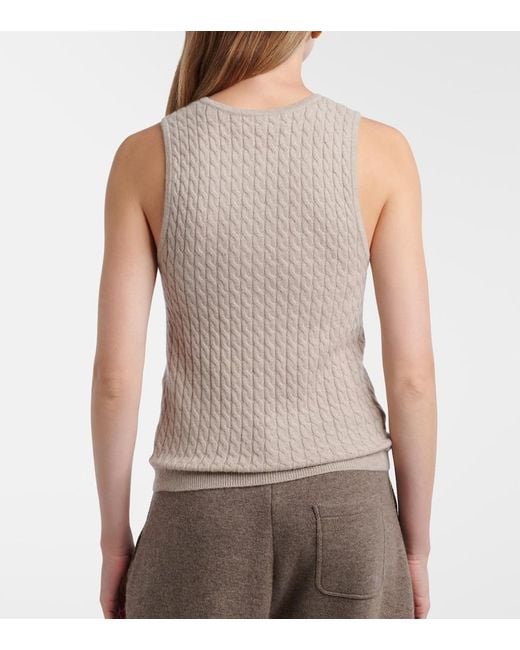 Lisa Yang Natural Iora Cable-Knit Cashmere Tank Top