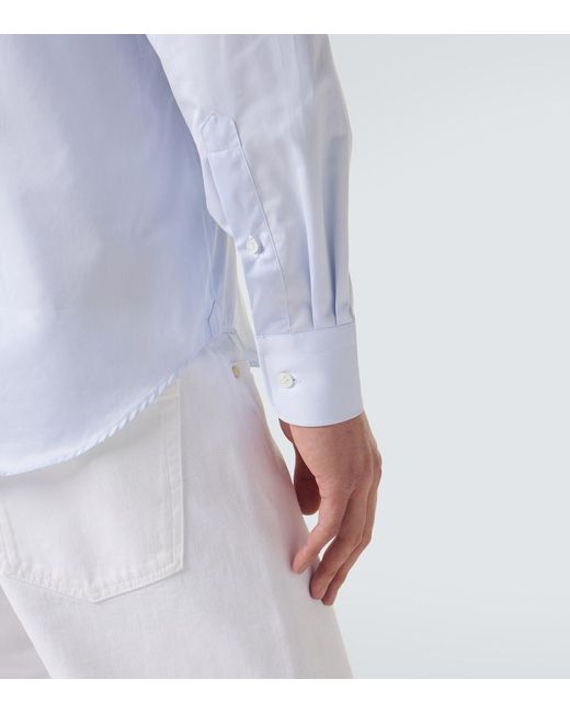 Thom Sweeney Blue Cotton Shirt for men