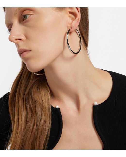 Jennifer Fisher White 14kt Gold-plated Hoop Earrings