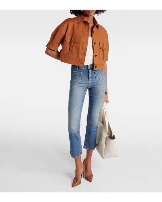 7 For All Mankind Blue Slim Kick High-Rise Bootcut Jeans