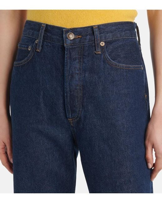 Agolde Blue '90S Pinch Waist High-Rise Straight Jeans