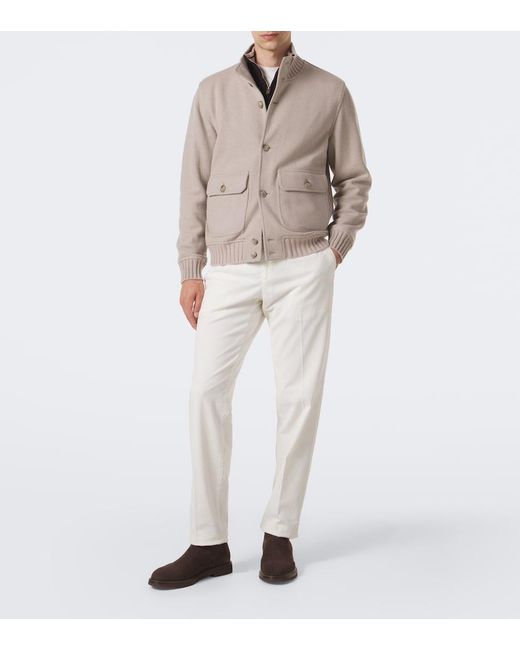 Fedeli Natural Cashmere Bomber Jacket for men