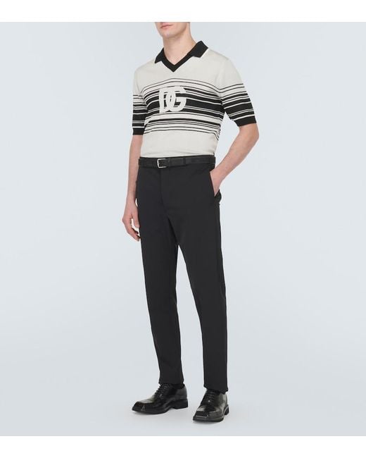 Dolce & Gabbana White Polo Shirt With Print for men