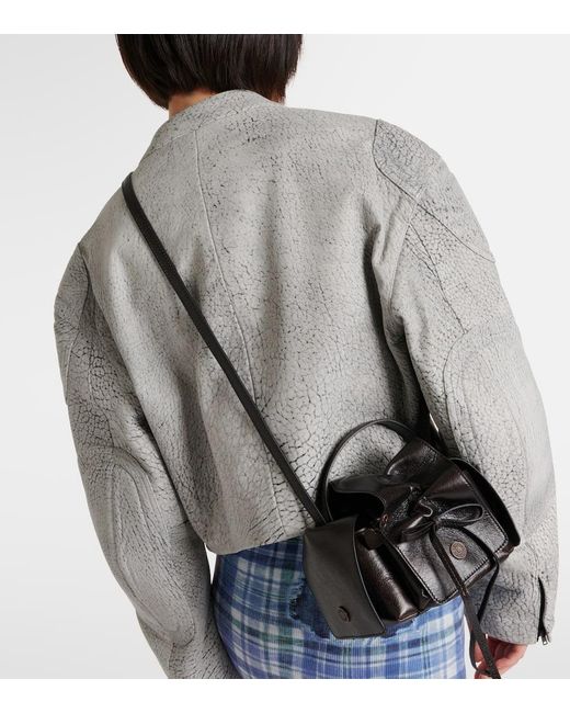 Acne Black Multipocket Mini Leather Tote Bag