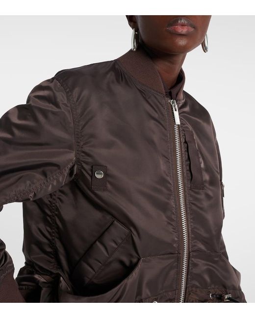 Sacai Brown Twill Bomber Jacket