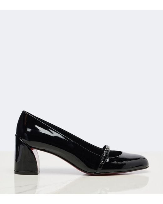 Christian Louboutin Black Jane Nina Patent Leather Mary Jane Pumps