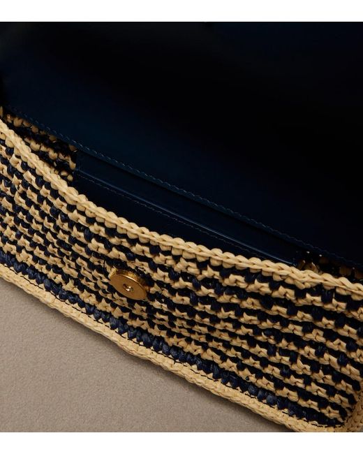 Christian Louboutin Black Bettina Mini Leather-Trimmed Crochet Clutch