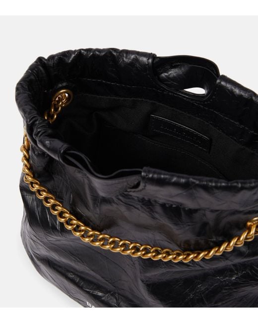 Balenciaga Black Crush Mini Leather Tote Bag