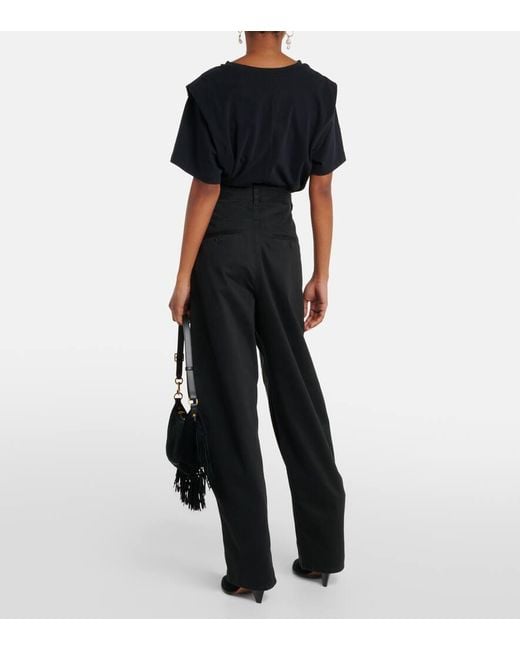 Isabel Marant Black High-Rise-Hose Lenadi Aus Baumwolle