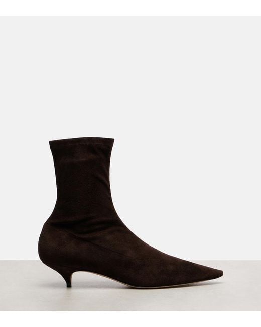 The Row Brown Liisa 40 Suede Ankle Boots