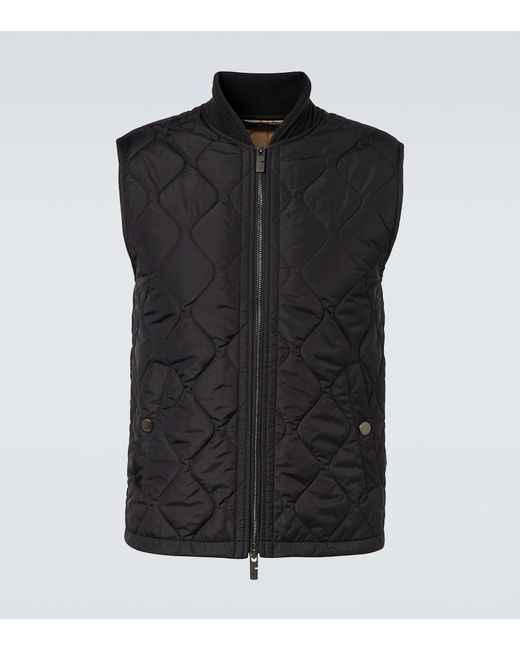 Burberry Black Quilted Vest for men