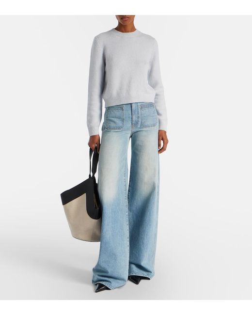 Khaite White Leta Cashmere Sweater