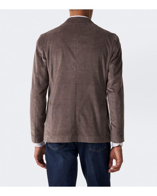 Eleventy Brown Cotton And Cashmere Corduroy Blazer for men