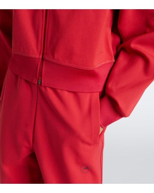 Adidas By Stella McCartney Red Logo Zip-Up Sweatshirt