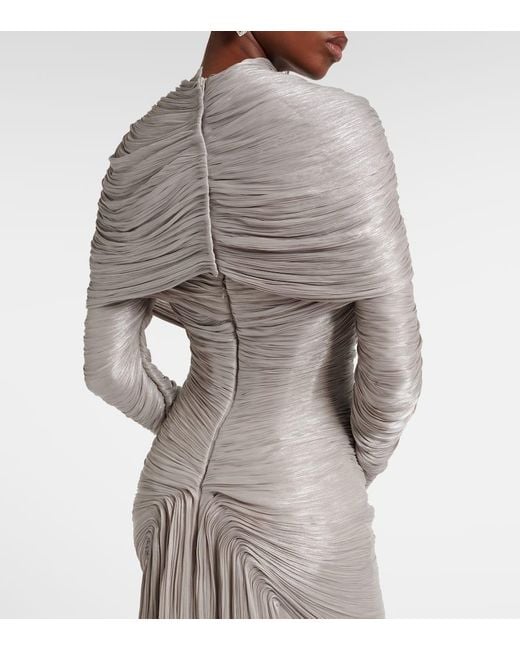 Marmar Halim Gray Ruched Gown