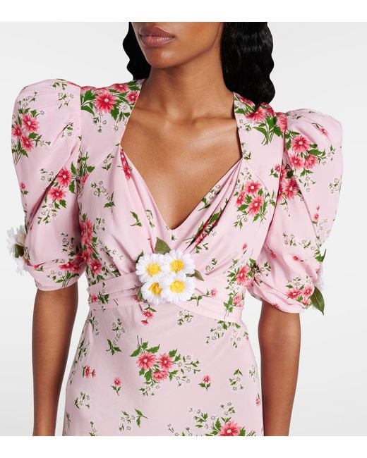 Rodarte Pink Floral Silk Cocktail Dress
