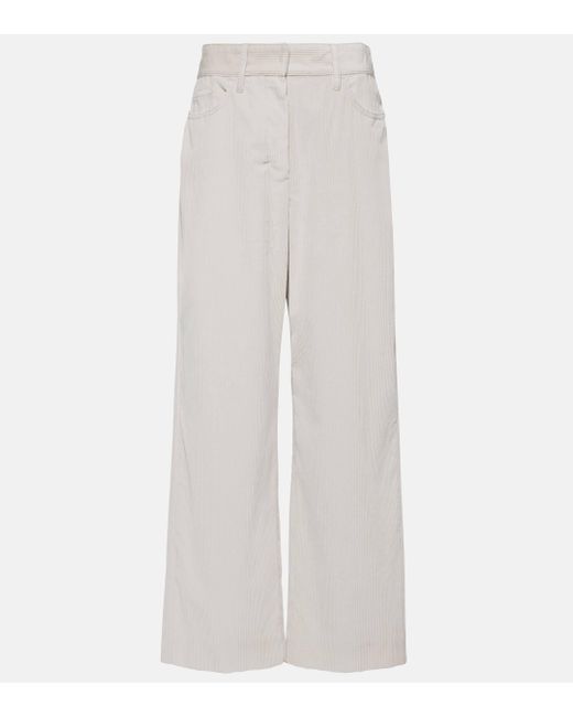 Max Mara White Helier Velvet Wide-leg Pants