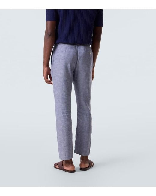 Pantaloni Regular Oscar di Frescobol Carioca in Blue da Uomo