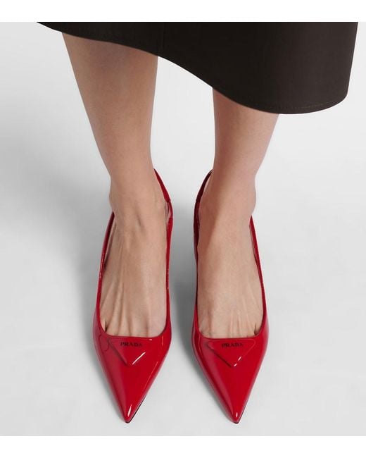 Pumps Slingback 55 di Prada in Red