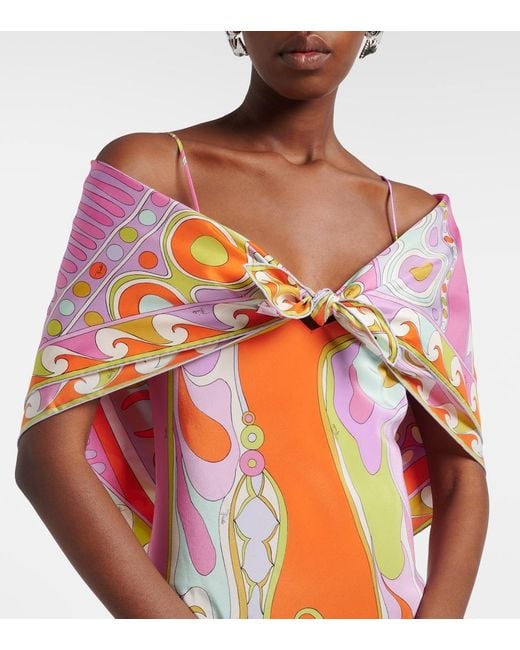 Emilio Pucci Pink Soleil Silk Twill Scarf