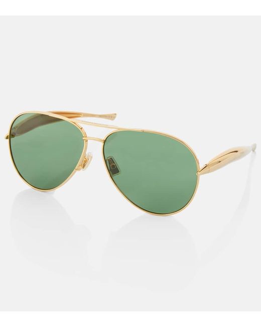 Gafas de sol de aviador Sardine Bottega Veneta de color Green