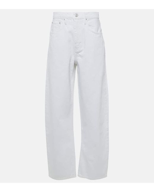 Jeans a gamba larga e vita alta di FRAME in White