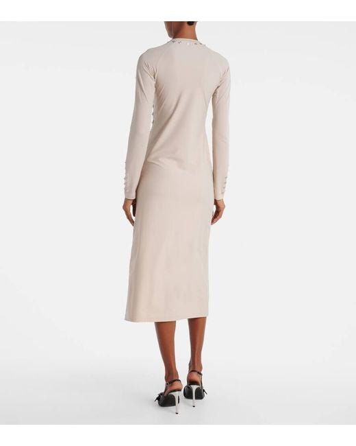 Coperni Natural Embellished Midi Dress