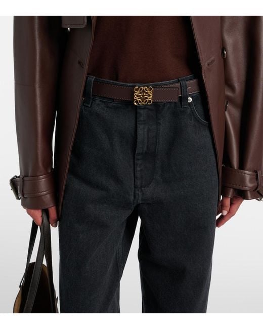 Loewe Brown Anagram Leather Belt
