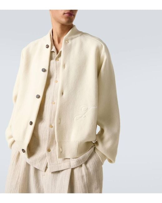 Jacquemus Cardigan Pallone Aus Wolle Und Kaschmir in Natural für Herren