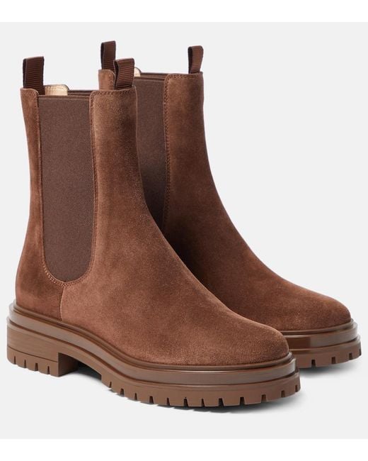 Gianvito Rossi Brown Chester Suede Chelsea Boots
